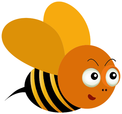 Comic Style Bee Illustration clipart