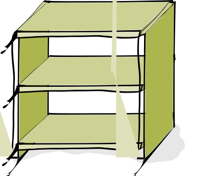 Comic-style shelves clipart