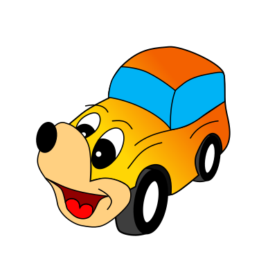 Comic yellow car clipart