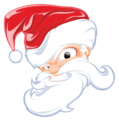 Comical Santa Claus Head clipart