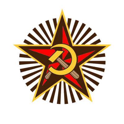 Communist symbol with hammer and sickle clipart