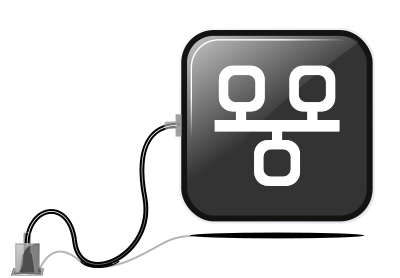 Community glossy button with lan-wiring clipart