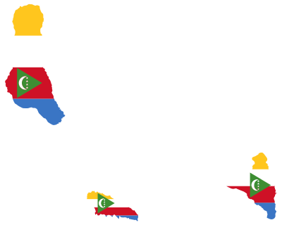 Comoros Flag Map clipart