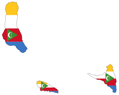 Comoros Flag Map With Stroke clipart