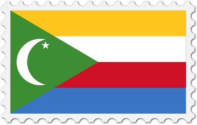 Comoros flag stamp clipart