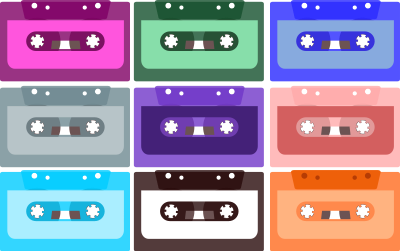 Compact cassettes clipart