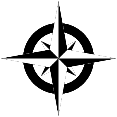 Compass Rose B&W clipart