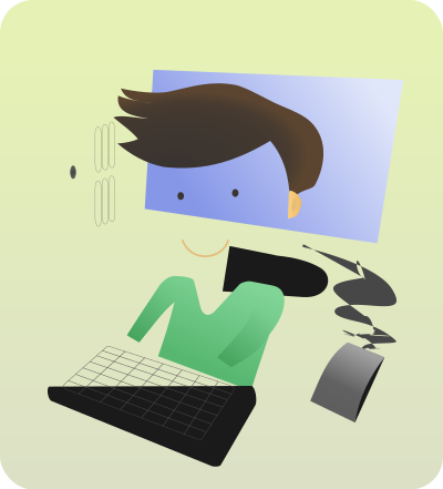 Computer Boy Cartoon clipart