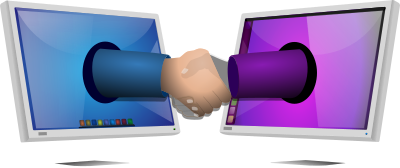 Computer Handshake 1 clipart