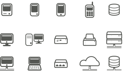 Computer & network icons clipart