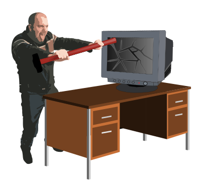 Computer Rage - Fix clipart