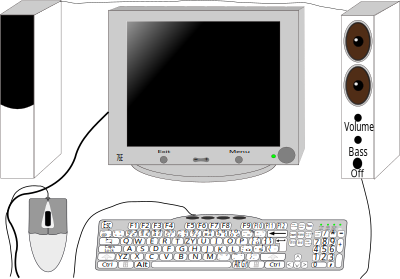 Computer setup clipart