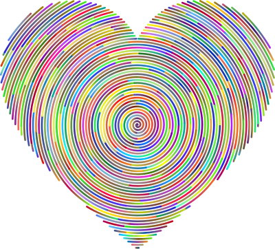 Concentric Heart Lines Polyprismatic clipart