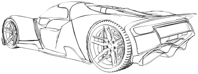Concept Car Line Art clipart