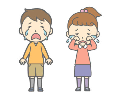 Crying Boy and Girl clipart