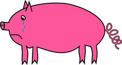 Crying pig clipart