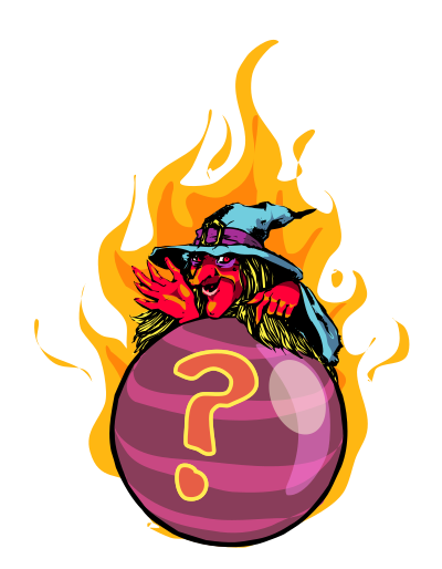 Crystal ball, with fire clipart