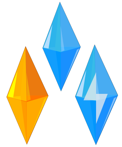 Crystal gems - Glittering Blue & Yellow precious gems clipart