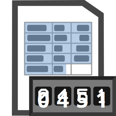 CSV Spreadsheet File Word Count Icon clipart