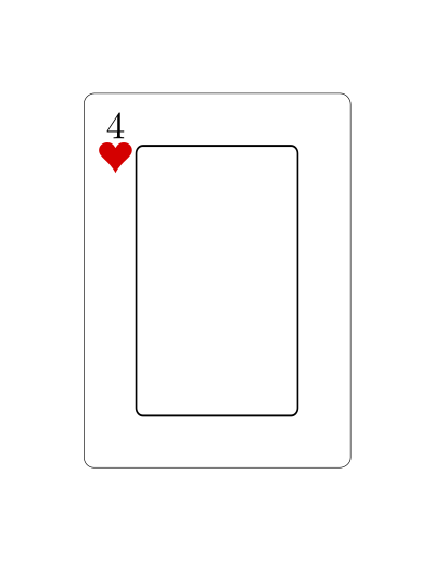 Cuatro de corazones (Vectorizado) clipart