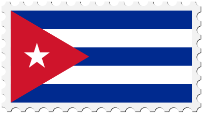 Cuba flag stamp clipart