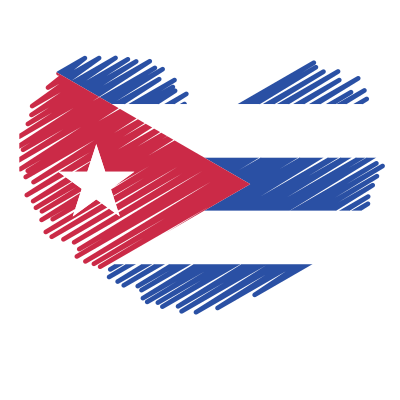 Cuba national flag heart clipart