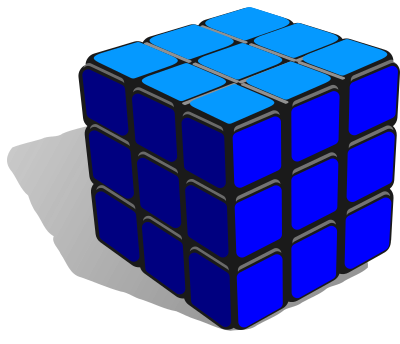 Cube one color clipart