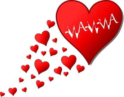 Cuore per la festa della mamma con una scia di cuoricini clipart