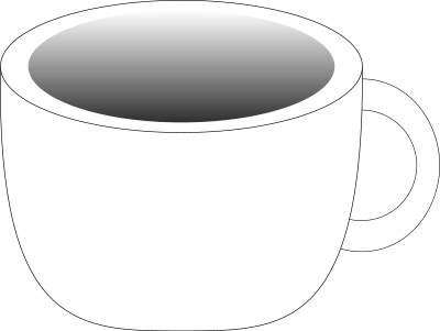 Cup containing a dark beverage clipart