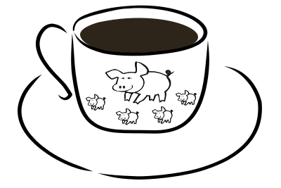 Cup with pig design clipart