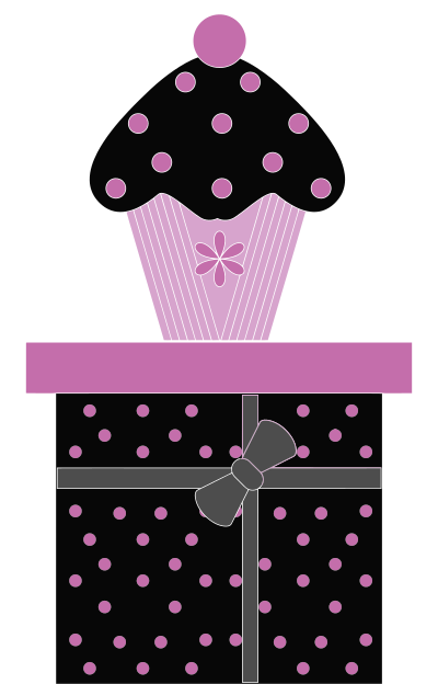 Cupcake On Gift Box clipart