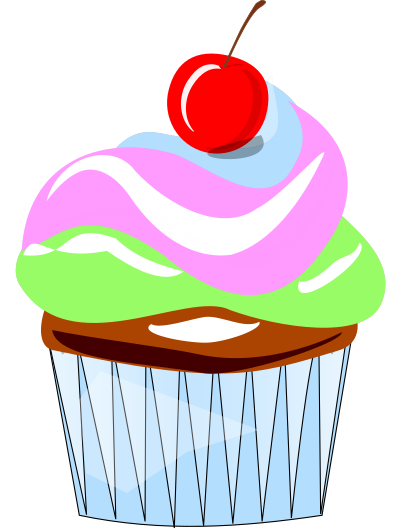 Cupcake w cherry clipart