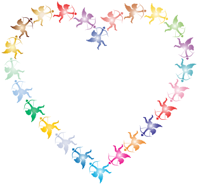 Cupid Archer Heart Prismatic clipart
