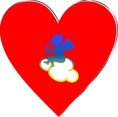 Cupid Heart Cloud Enhanced clipart