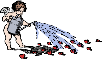 Cupid Watering Hearts - Colour Remix clipart