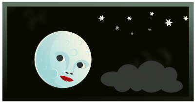 Curious moon clipart