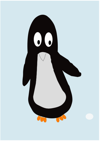 Curious penguin clipart