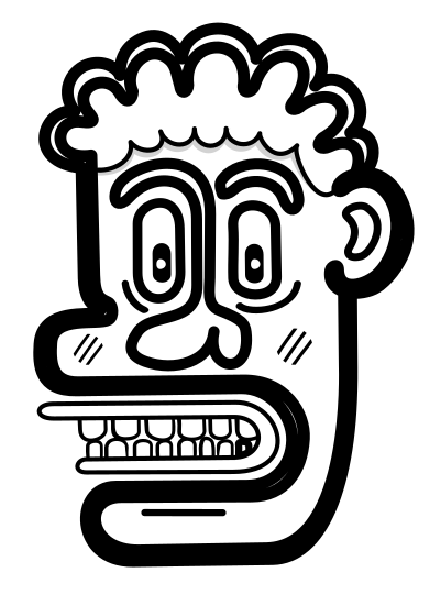 CURLY HEAD white REMIX clipart