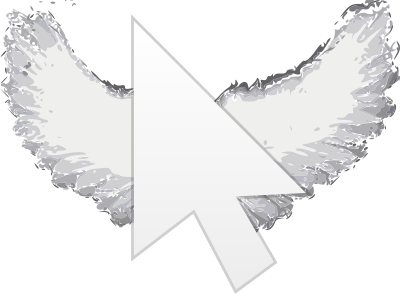 Cursor flying away clipart
