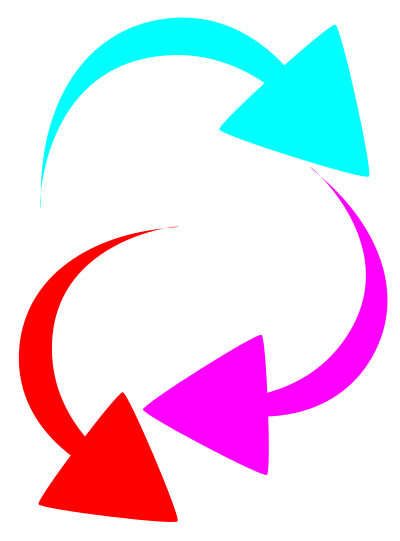 Curved color arrows clipart