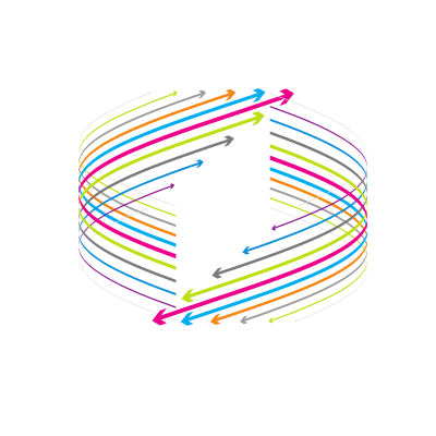 Curved coloured arrows clipart