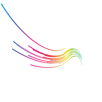 Curved coloured lines abstract art clipart