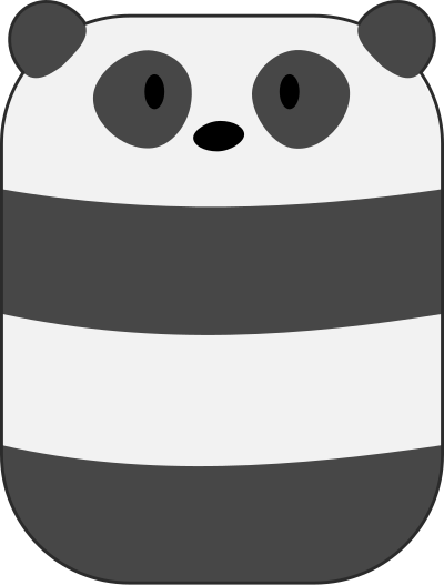 Curved Cute Minimal Panda Bear clipart