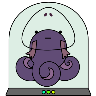Cute alien squid monster in tank clipart