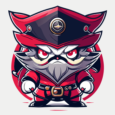 Cute angry animal pirate clipart
