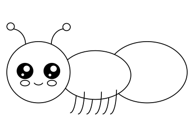 Cute Ant Clip Art - Line Art Version clipart