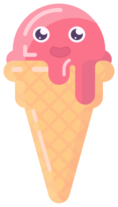 Cute Anthropomorphic Ice Cream Cone clipart