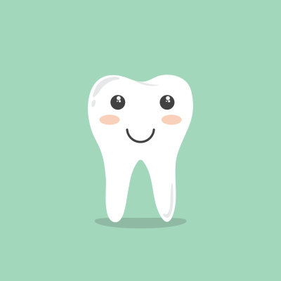 Cute anthropomorphic smiling tooth clipart
