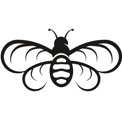 Cute bee silhouette clipart