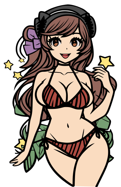 Cute Bikini Girl Cartoon - Colour Remix clipart